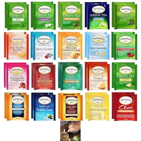 Twinings Herbal and Green Tea Sampler Pack, 20 Unique Flavors, 80 Count