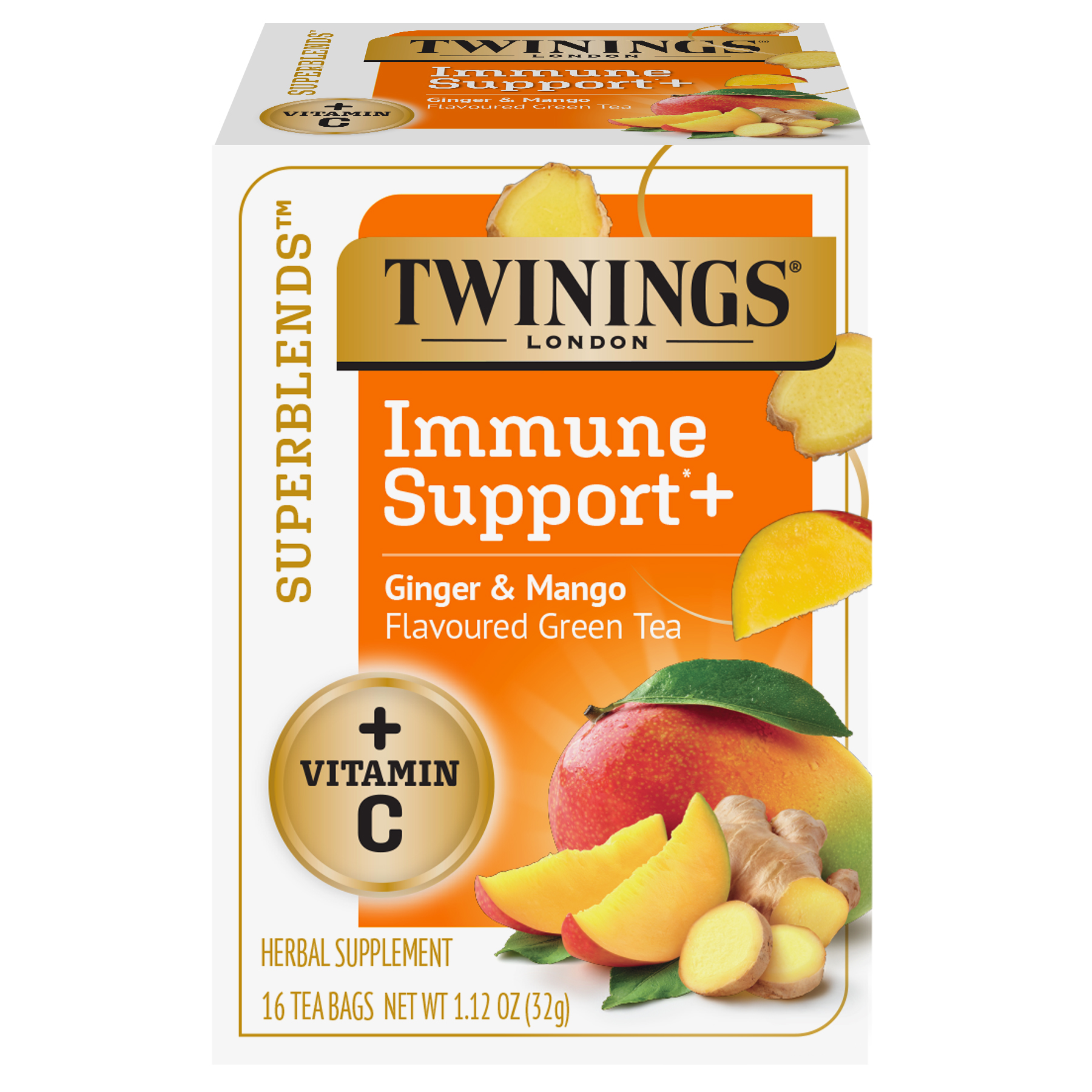 Lipton Iced Tea Immune Support Pineapple Mango Green Tea 16.9 Fl Oz, 12