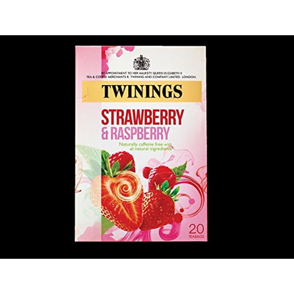 Twinings Strawberry & Raspberry 20 Tea Bags 40G, Imported from Britain