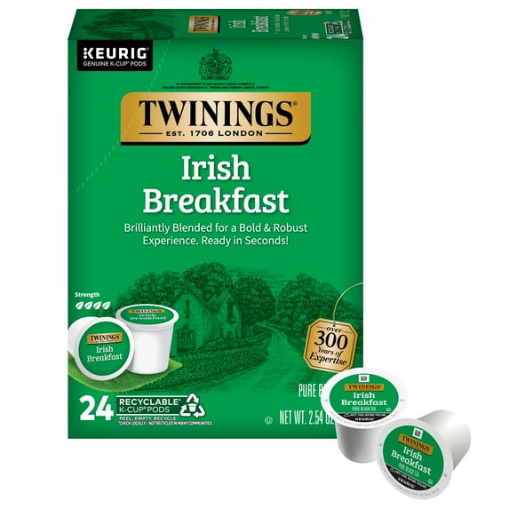 Twinings Irish Breakfast K-Cup® Pods for Keurig, Pure Black Tea, 24 Count