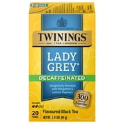 Twinings Lady Grey Decaffeinated Citrus Black Tea Bags, 20 Count Box