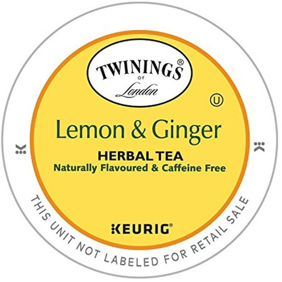 Twinings Lemon And Ginger Herbal Tea Keurig K-Cups 48 Count