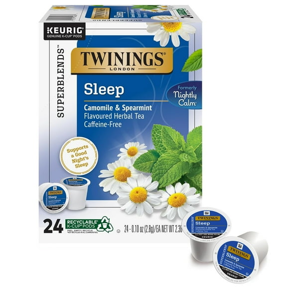 Twinings Nightly Calm K-Cup Pods for Keurig, Caffeine Free Herbal Tea, 24 Count