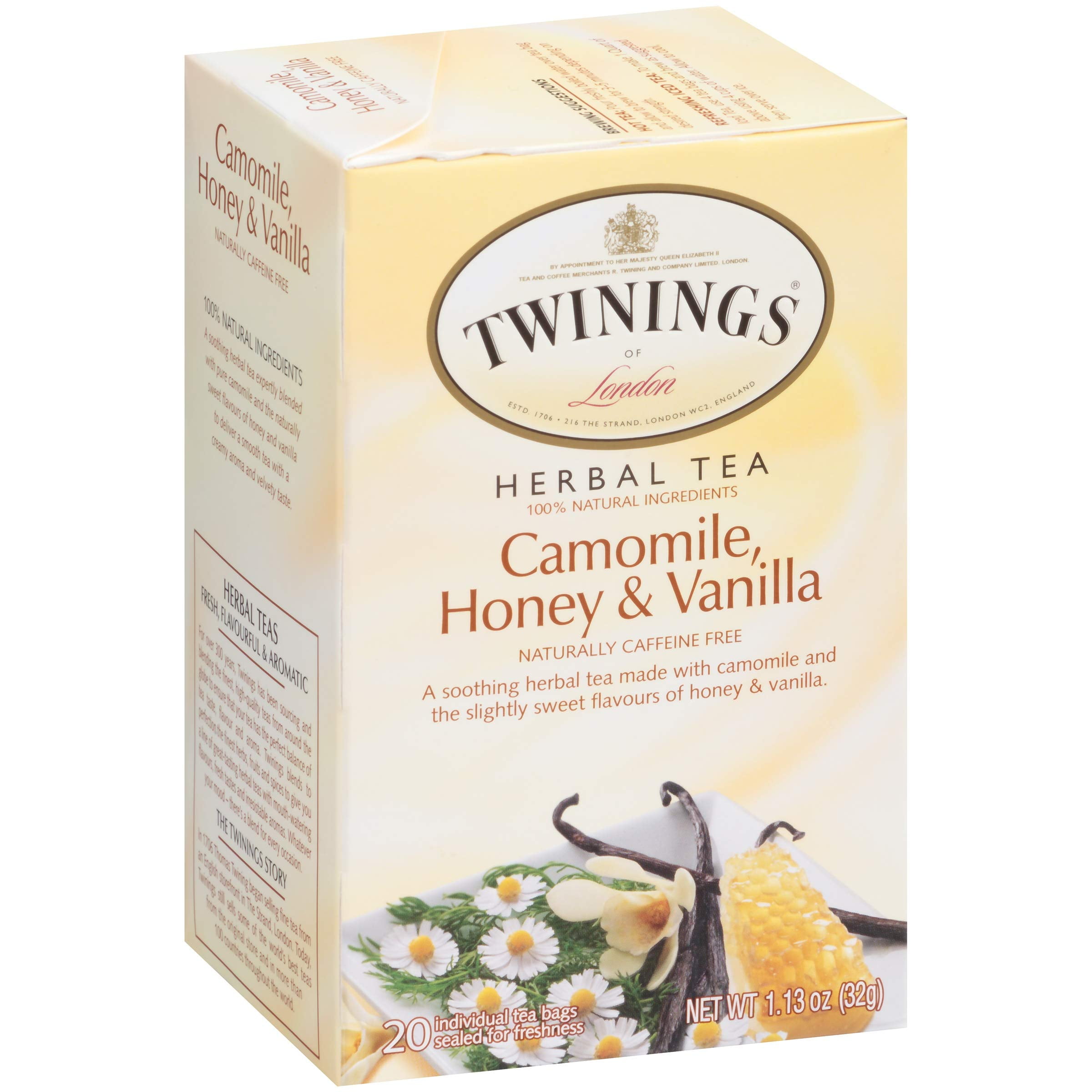 Twinings Of London Camomile, Honey & Vanilla Herbal Tea, 20 Count (Pack Of 6)