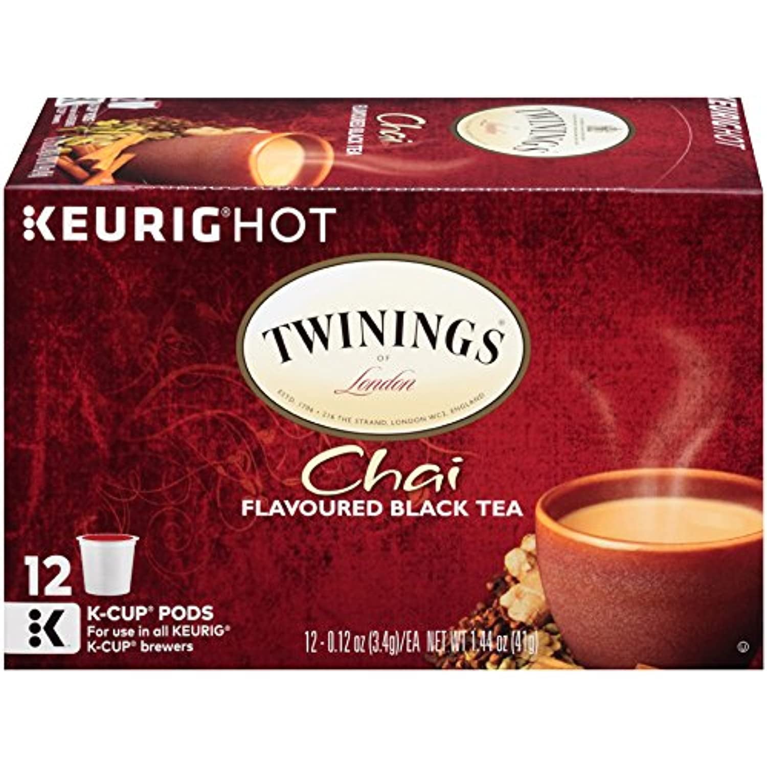 Twinings Of London Chai Tea KCups For Keurig, 12 Count (Pack Of 1