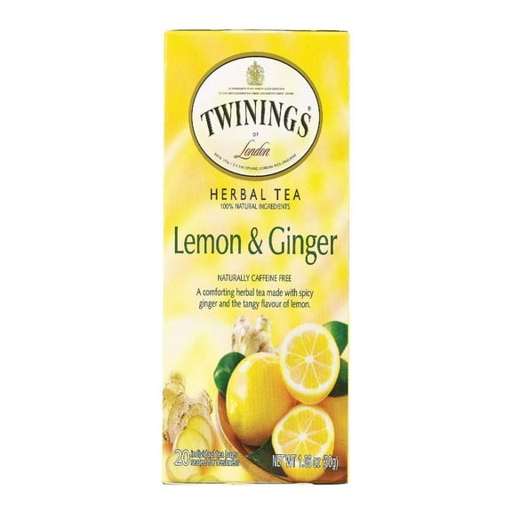 Twinings Of London Lemon & Ginger Herbal Tea, 20 Count Packaging May Vary