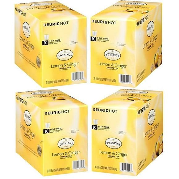 Twinings Of London Lemon & Ginger Herbal Tea K-Cups For Keurig, 96 Count