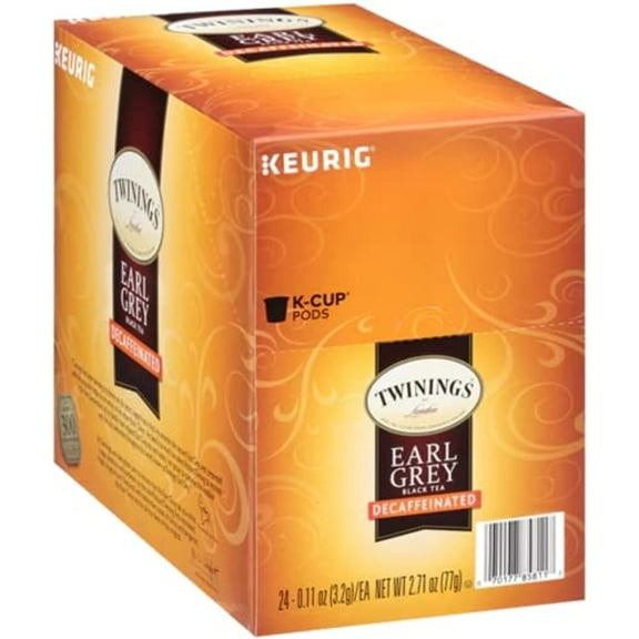 Twinings Of London Naturally Decaffeinated Earl Grey Tea 24-Count K-Cups (Pack Of 2)