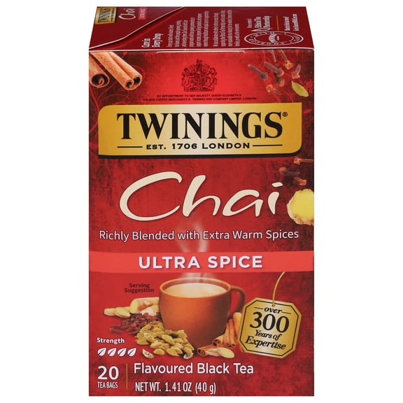 Twinings Of London Ultra Spice Chai Tea Bags, 20 Ct, 1.41 oz.