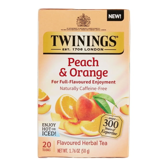 Twinings Peach And Orange Herbal Tea 1.76 oz. Pack of 2