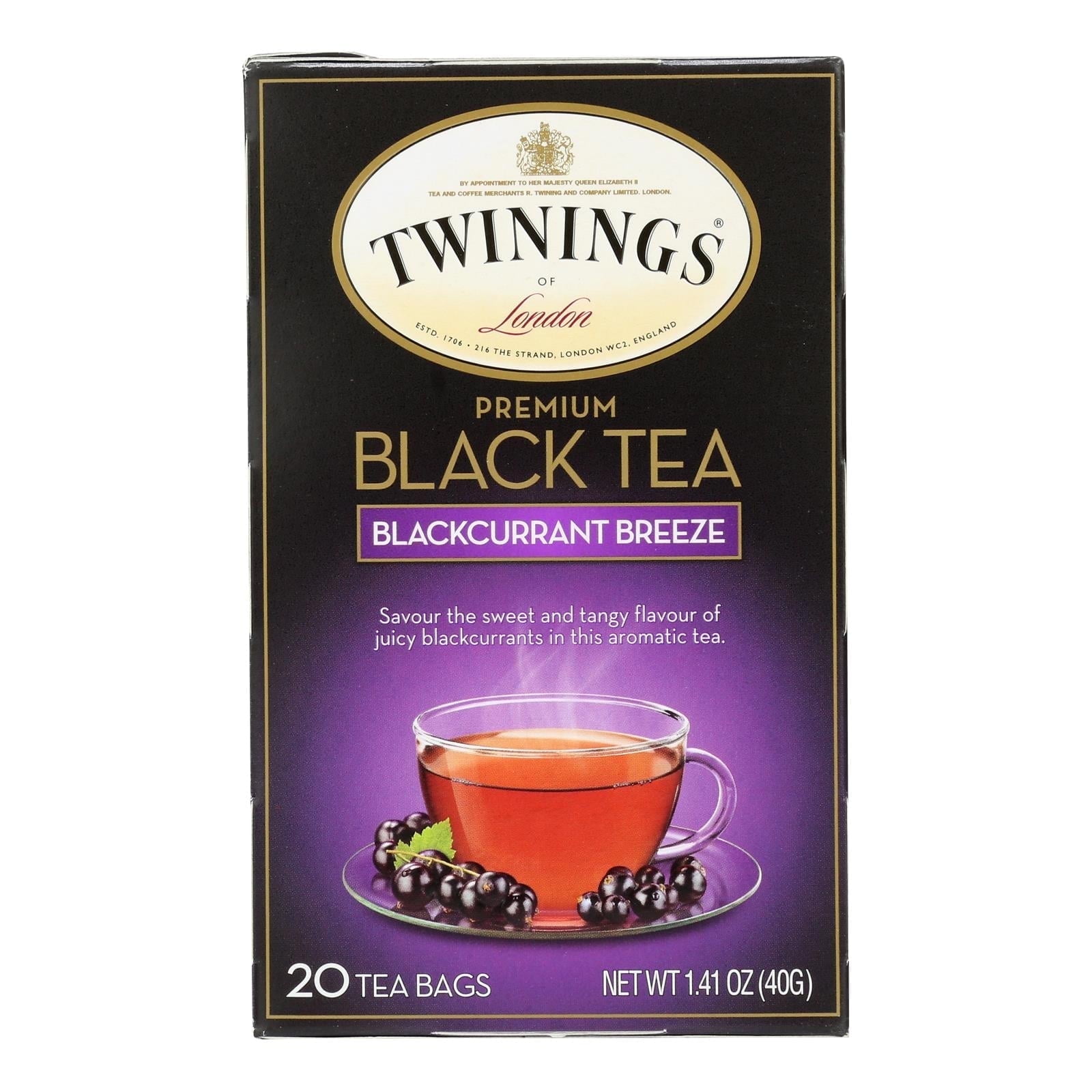 Twinings Premium Black Tea Blackcurrant Breeze 20 Tea Bags