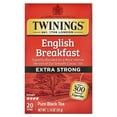 thumbnail image 1 of Twinings, Pure Black Tea, English Breakfast, Extra Strong, 20 Tea Bags, 1.76 oz (50 g) Pack of 2, 1 of 2