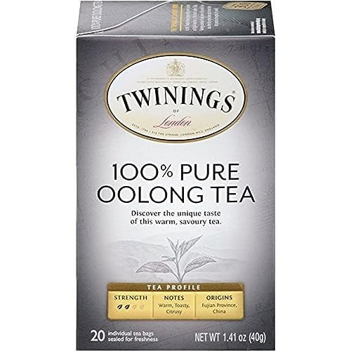 Twinings Pure Oolong Individually Wrapped Black Tea Bags, 20 Count Pack