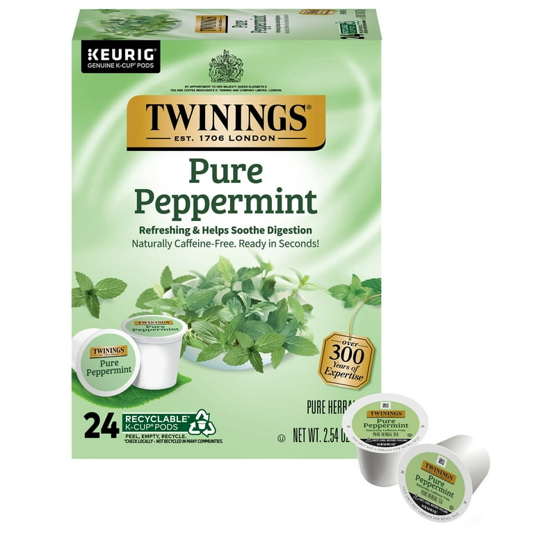Twinings of London Pure Peppermint Herbal Tea K-Cup Twinings of London Pure Peppermint Herbal Tea K-Cup