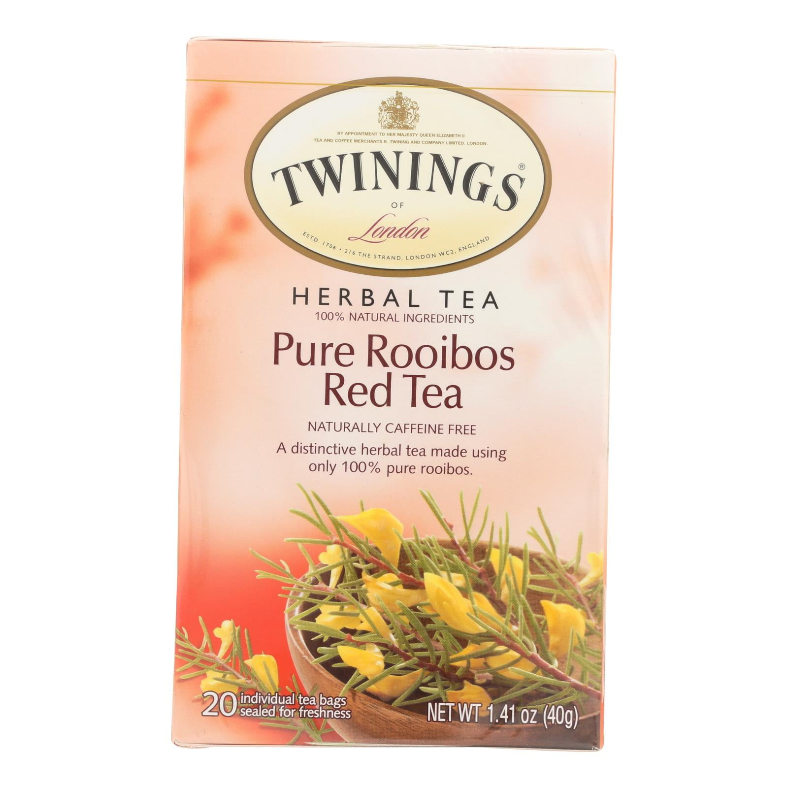 Twinings Pure Rooibos Red Tea - 20 Tea Bags - Walmart.com
