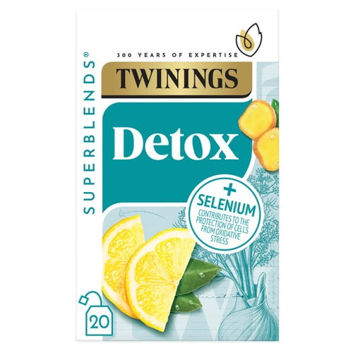 Twinings Superblends Detox with Lemon, Ginger & Fennel 20's, British Import (Pack of 3)