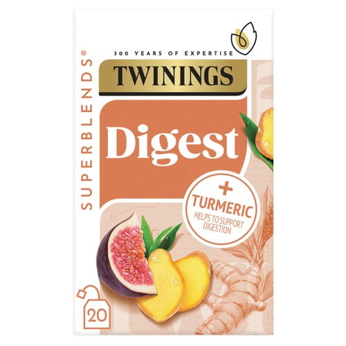 Twinings Superblends Digest Tea with Ginger & Turmeric 20's, British Import (Pack of 3)