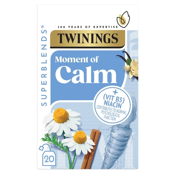 Twinings Superblends Moment of Calm Spiced Camomile & Vanilla 20 Tea Bags 30g, Imported from Britain