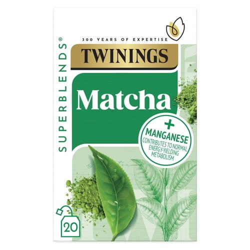 Twinings Superblends Super Green Matcha, 20 Tea Bags 20's, British Import (Pack of 3)