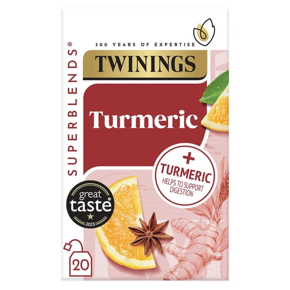 Twinings Superblends Turmeric With Orange & Star Anise x20 Tea Bags 40g, Imported from Britain