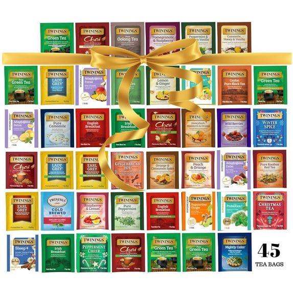 Twinings Tea Bags Assortment - Caffeinated, Herbal and Decaf - 45 Ct, 45 Flavors