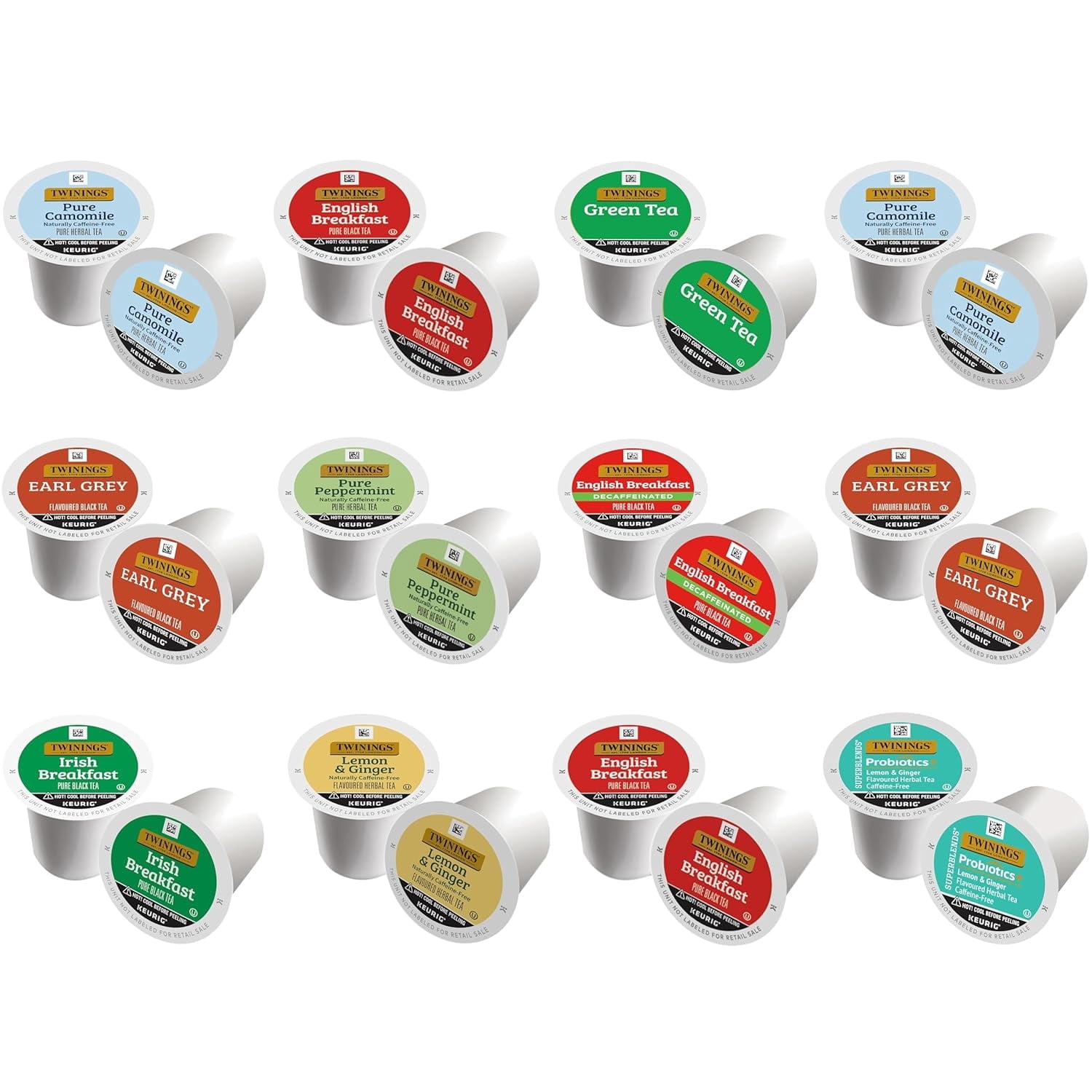 Tea K Twinings Tea K Cup Pod Sampler Variety Box (24 Count) 9 Flavors for ...