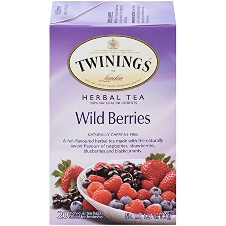 Twinings Wild Berries Herbal Tea, 20 Tea Bags, Raspberry