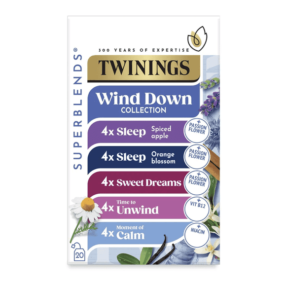 Twinings Wind Down Collection Variety Pack, 20 Tea Bags