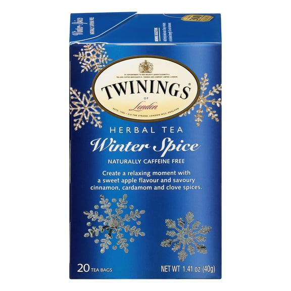 Twinings Winter Spice Camomile, Apple & Cinnamon Herbal Tea Bags, Caffeine Free, (6) 20 Count Boxes (120 Ct.)