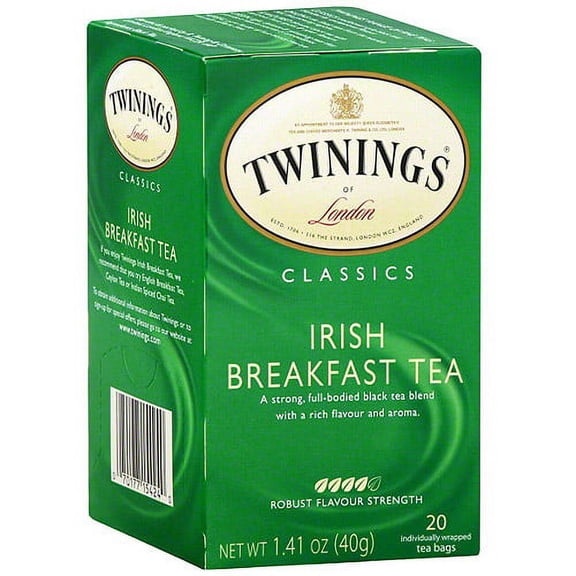 Twinings of London Classics Irish Breakfast Tea Bags, 20ct (Pack of 6)