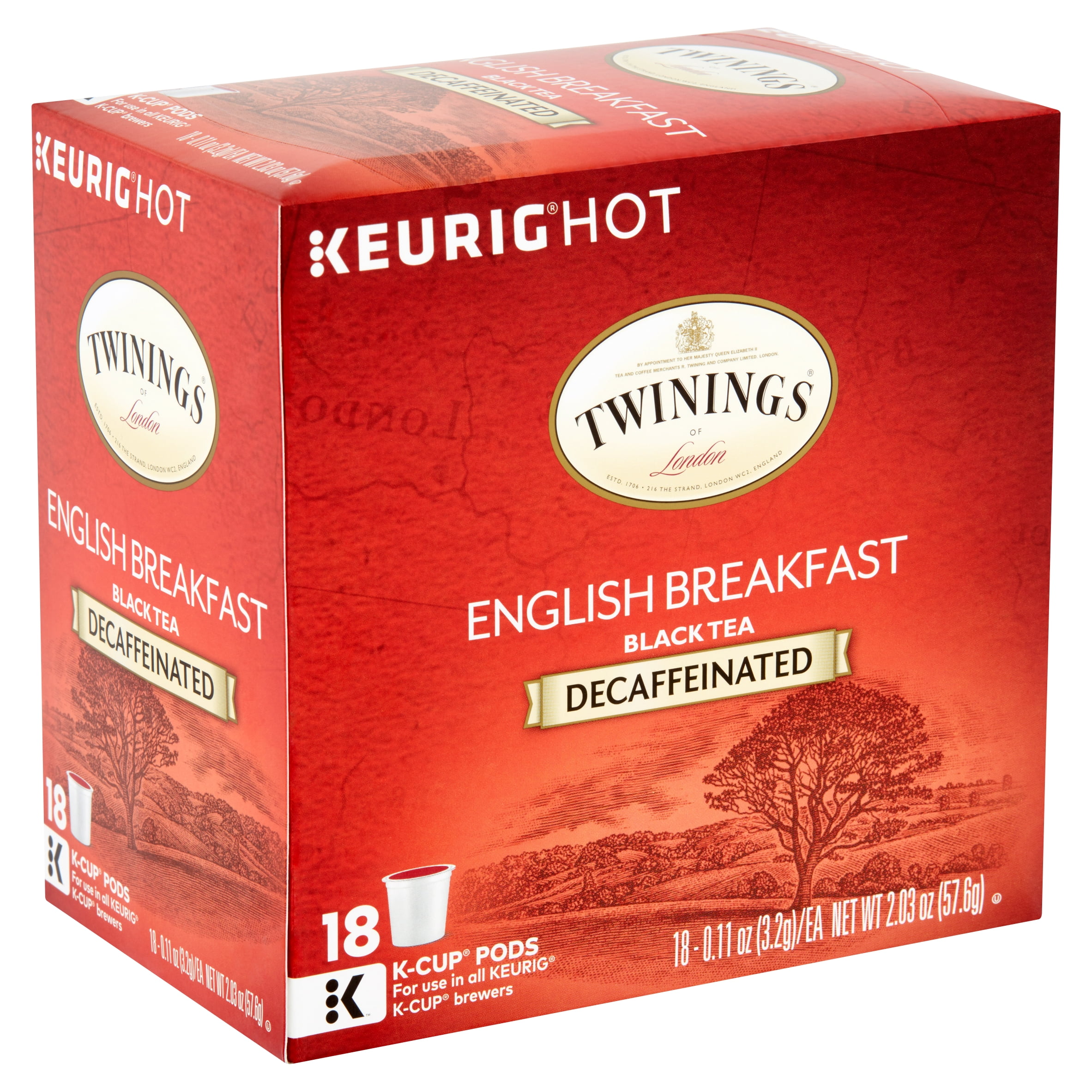 Twinings of London Decaffeinated English Breakfast Black Tea KCup Pods