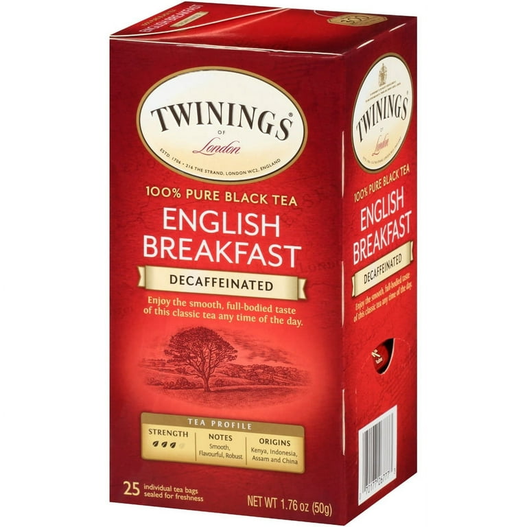 Tea Bags, English Breakfast Decaf, 1.76 oz, 25/Box Tea Bags, English Breakfast Decaf, 1.76 oz, 25/Box