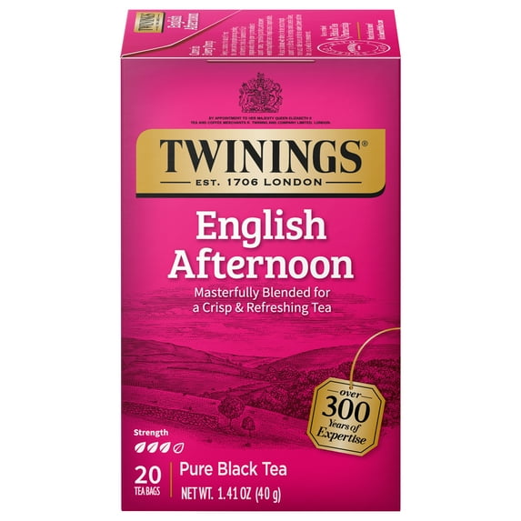 Twinings of London English Afternoon 100% Pure Black Tea Bags, 20 Ct, 1.41 oz
