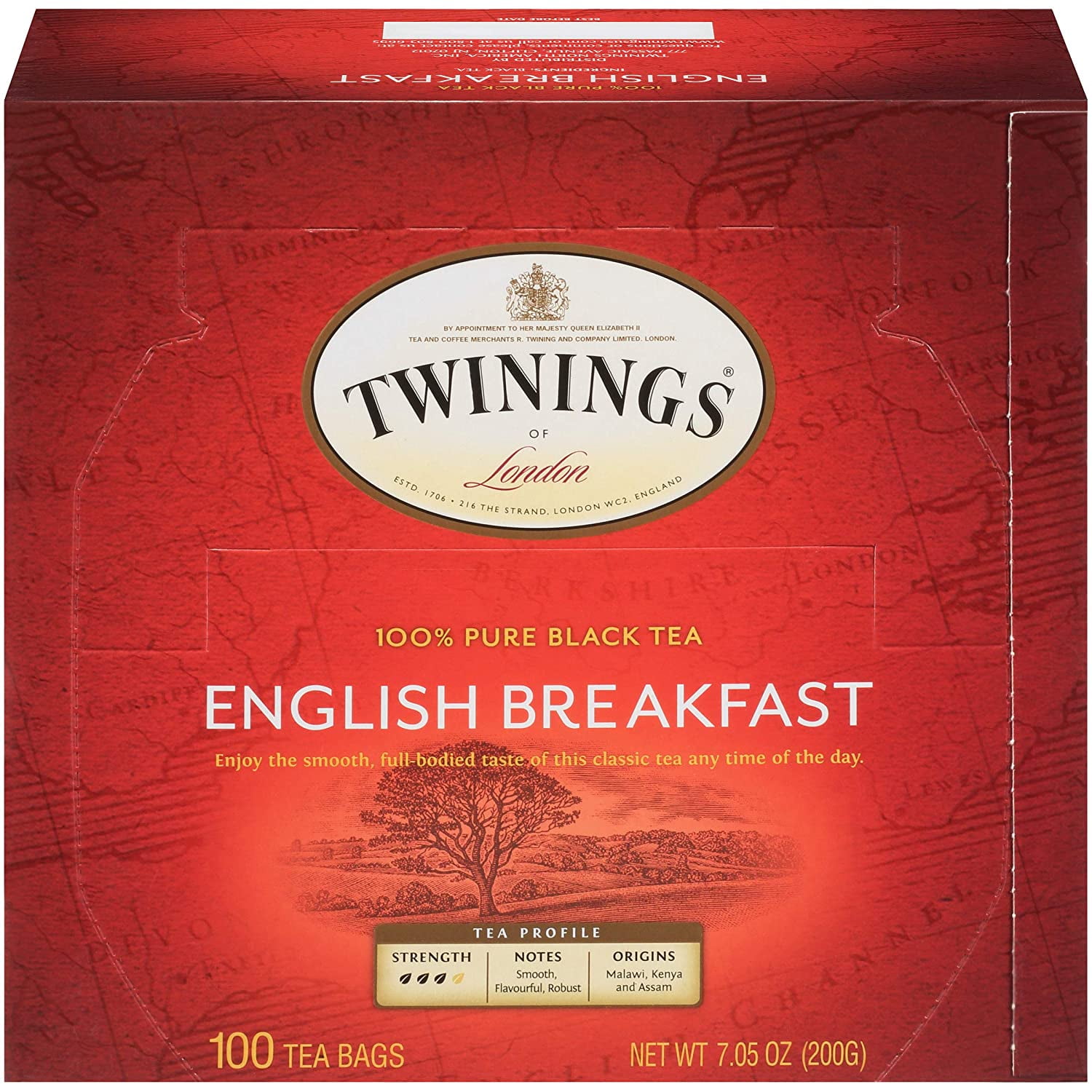 Twinings of London English Breakfast Black Tea Bags, 100 Count (Pack of 1)