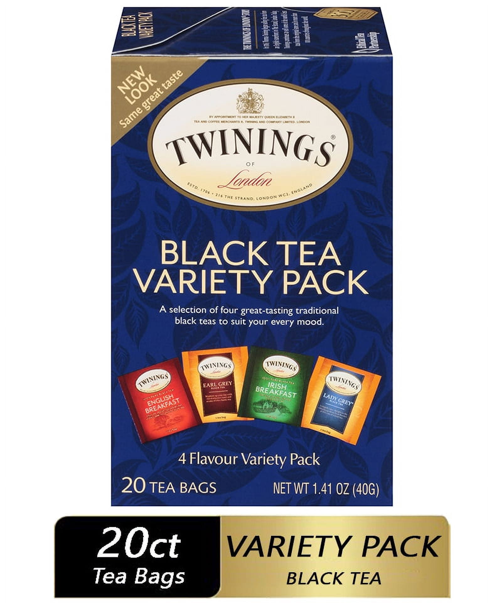 Twinings Classic 4 Flavor Variety Pack Tea, 20 Count 