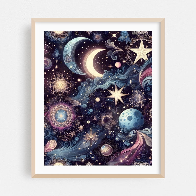Twinking Stardust - Illustration Cosmic Mystical Space Moon Stars