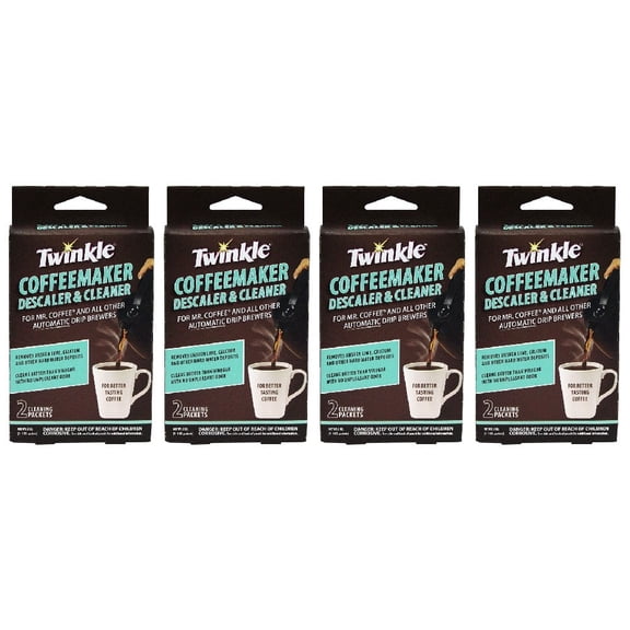Twinkle Coffeemaker Descaler and Cleaner 2 Packets, 4 Pack