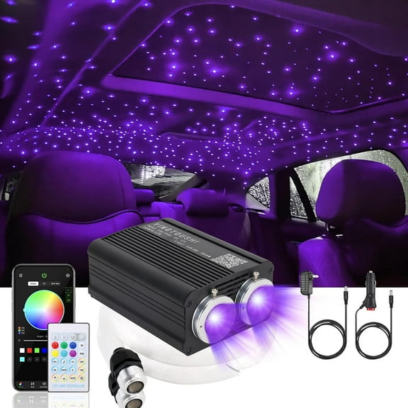Twinkle Hdliner Star Light Kit, 1000Pcs*0.03in*9.8ft Ceiling Fiber Optic Lights APP/Remote Control Effect Music Mode RGBW Sound Activated for Car Roof Home