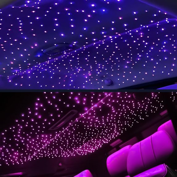 Twinkle Headliner Star Light, 16W 500pcs*0. 03in*6. 5ft Ceiling Fiber Optic Lights APP/Remote Control Sound Activated Mode RGBW for Car Home Star Ceiling Decoration, Without Battery