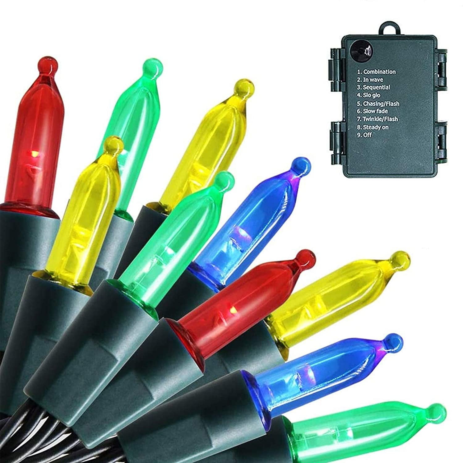 Twinkle LED Christmas Lights, 16.4ft 50 LED Battery Operated Mini