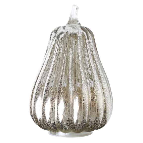 Glass Pumpkin Light with LED Twinkle Lights, Timer Battery Operated Fall Halloween Decorations for Indoor Home Decor, Thanksgiving Table Centerpiece, Bedroom Bathroom Mantel Night Light Decor