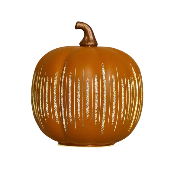 Twinkle Light Pumpkins, LED Sparkling Glass Timer Pumpkin Night Light for Fall Halloween Thanksgiving Decor, Battery Operated Starry Night Illuminated Decorations for Home Bedroom Bathroom