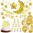thumbnail image 1 of Twinkle Twinkle Little Star Birthday Decorations Twinkle Star Theme Balloons Gold Glitter Star Banner Garland Moon Star Foil Balloons for Little Star Themed Baby Shower Party Supplies, 1 of 6
