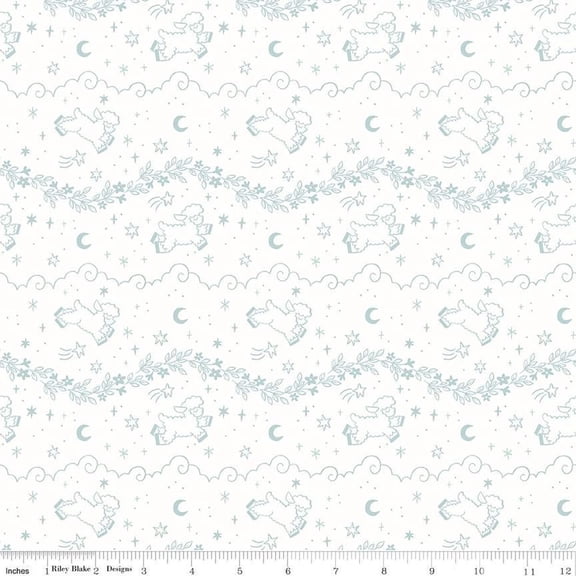 Twinkle Little Star Counting Sheep Cloud Cotton Fabric (1 yard)