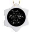 thumbnail image 1 of 3drose, Twinkle Little Star How We Wonder What You Are, 3 inch Snowflake Porcelain Ornament, 1 of 7