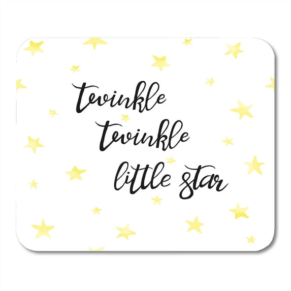 Twinkle Little Star Lettering Lullaby Quote Nursery Baby Golden on Childish for Rooms Wall Mousepad Mouse Pad Mouse Mat 9x10 inch