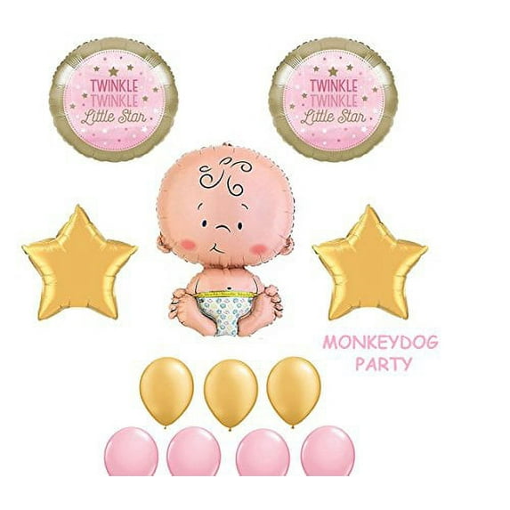 Twinkle Little Star Pink Gold Girl Baby Party Shower Birthday Balloons