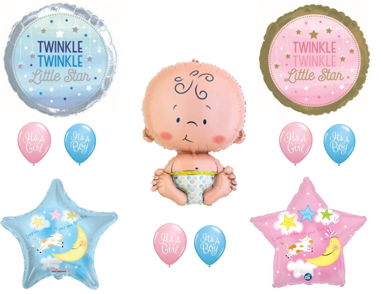C & S PARTY SUPPLY Twinkle Little Star Wonder What You Are Gender Reveal Balloons Decorations