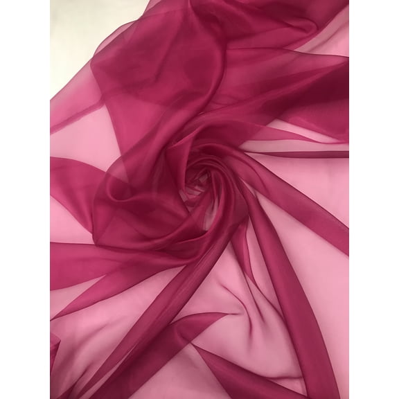 Twinkle Shimmery Sheer Organza, 60" Wide, Sells by the Yard from Sal Tex Fabrics, Magenta