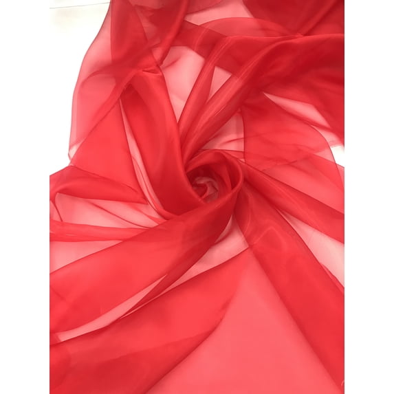 Twinkle Shimmery Sheer Organza, 60" Wide, Sells by the Yard from Sal Tex Fabrics, Red
